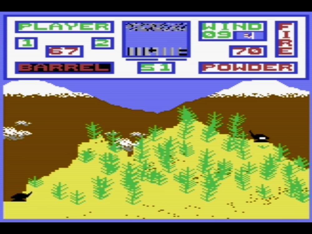 Gameplay of Artillery Duel for Commodore 64